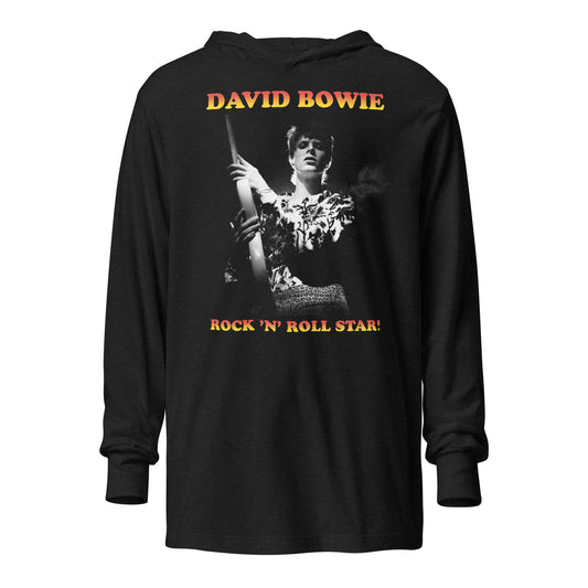 David Bowie Rock n' Roll Star Hooded Long Sleeve T-Shirt