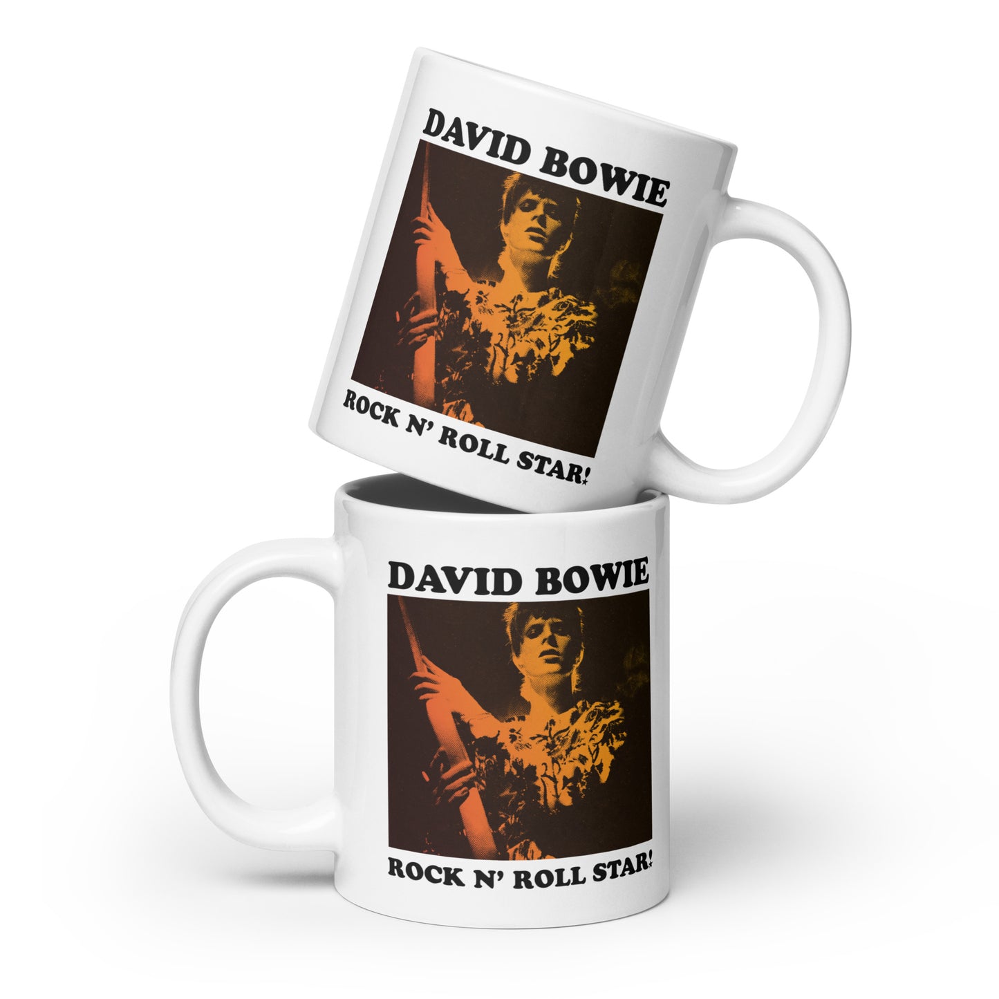 David Bowie Rock n' Roll Star Photo Gold Mug