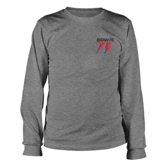 David Bowie 75 Small Logo Long Sleeve Shirt Dark Grey