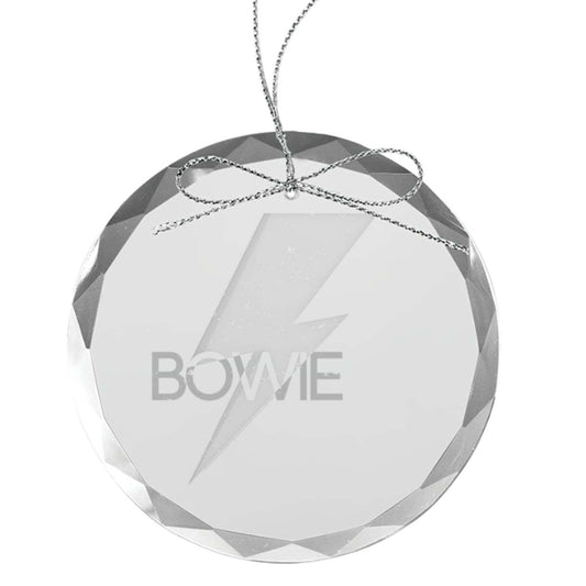 Bold Round Laser-Etched Glass Ornament