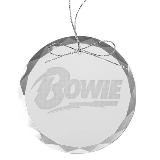Bowie Round Laser-Etched Glass Ornament