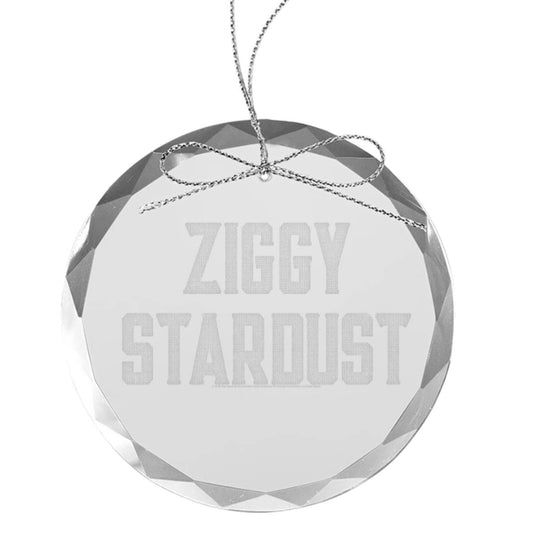 Ziggy Stardust Round Laser-Etched Glass Ornament