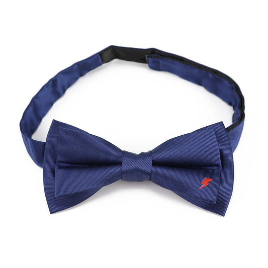 David Bowie Navy Single Bolt Bow Tie (Pre-Tied)