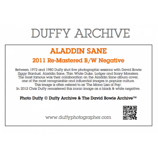 Duffy Aladdin Sane Remastered B/W Negative Print