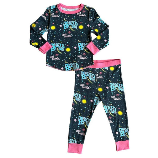 David Bowie Pink or Blue Long Sleeve Thermal Set