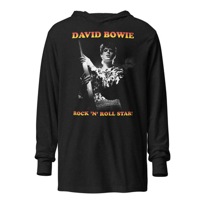 David Bowie Rock n' Roll Star Hooded Long Sleeve T-Shirt