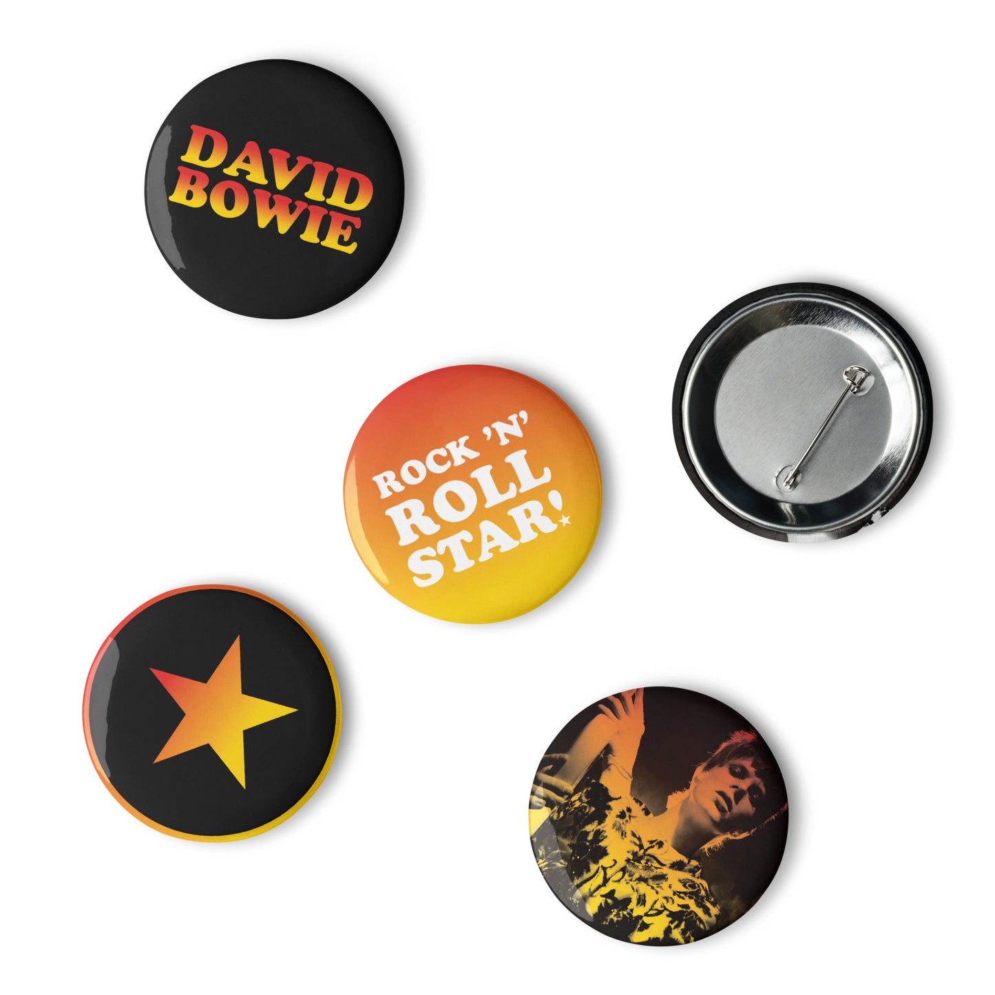 David Bowie Rock n' Roll Star Pin Set