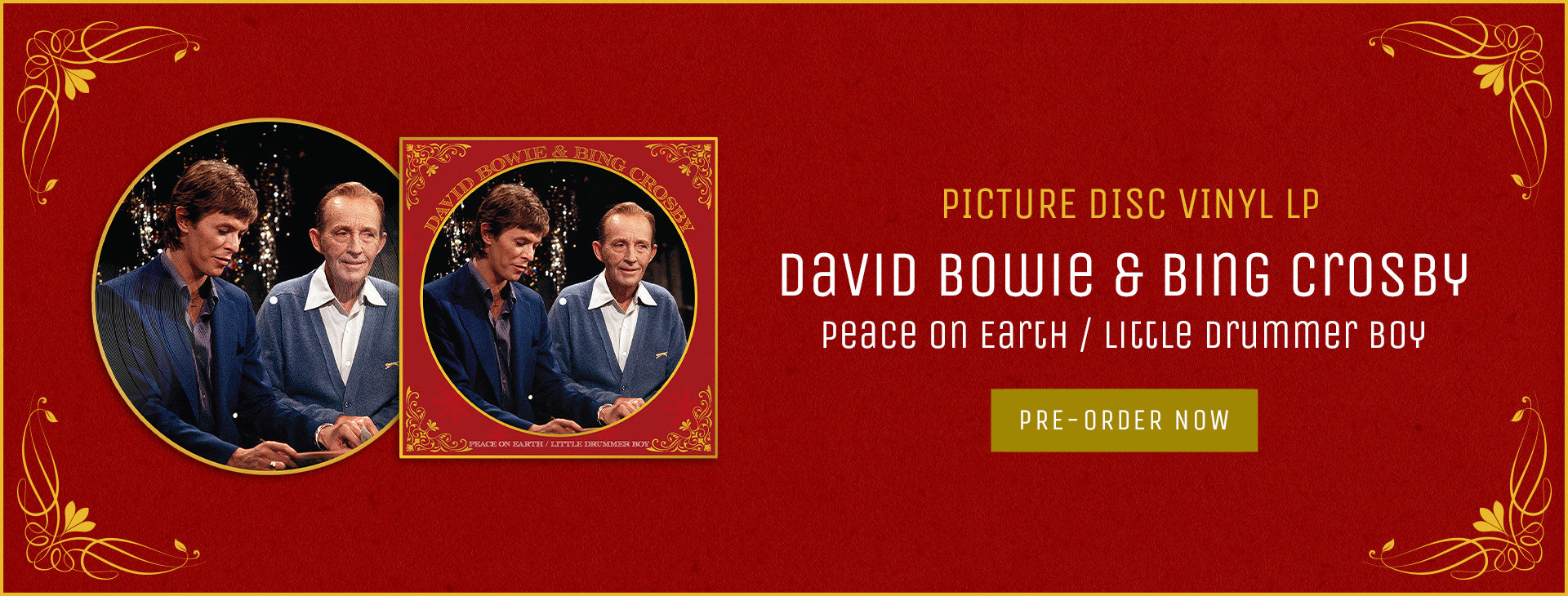 David Bowie and Bin Crosby's Peace on Earth / Little Drummer Boy Now Available for Preorder on Picture Disc Vinyl LP!
