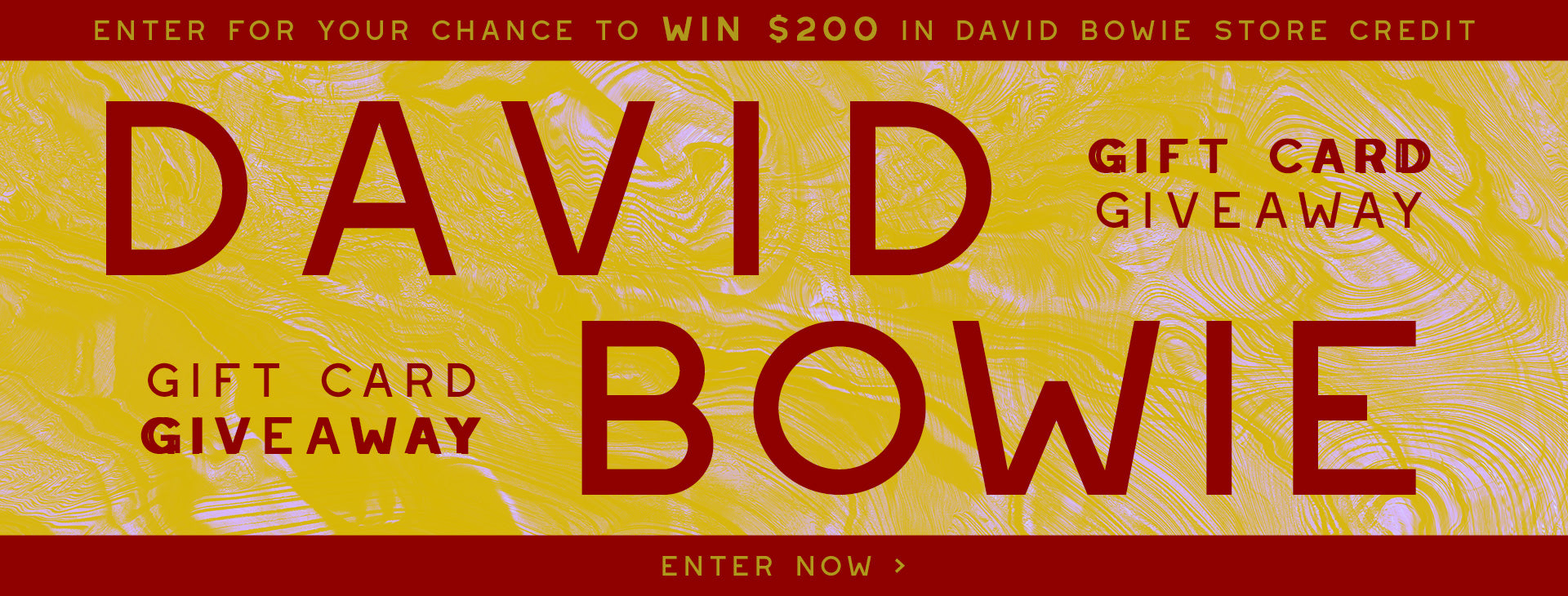 David Bowie Gift Card Giveaway. Enter for you r chance to win $200 in david bowie store credit. 