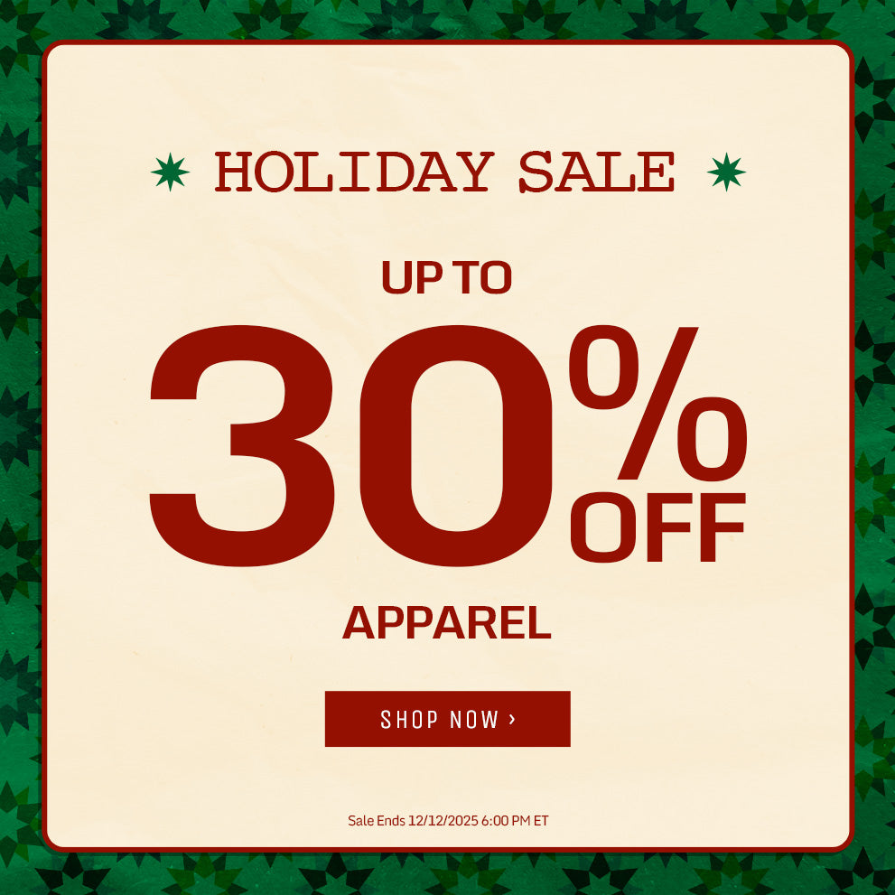 30% Off Apparel! Media and other exclusions apply. Offer valid through 12/12/25 @ 6:00 pm et.