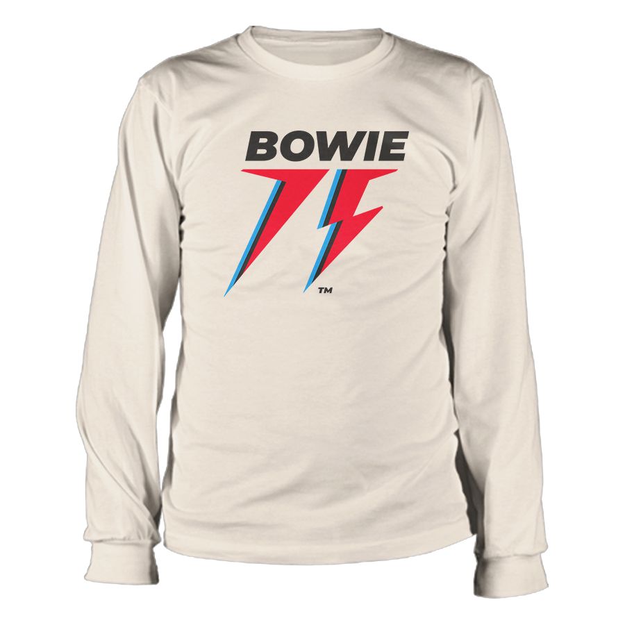 David Bowie 75 Logo Long Sleeve Shirt Cream
