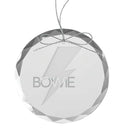 Bold Round Laser-Etched Glass Ornament