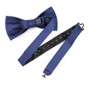 David Bowie Navy Single Bolt Bow Tie (Pre-Tied)