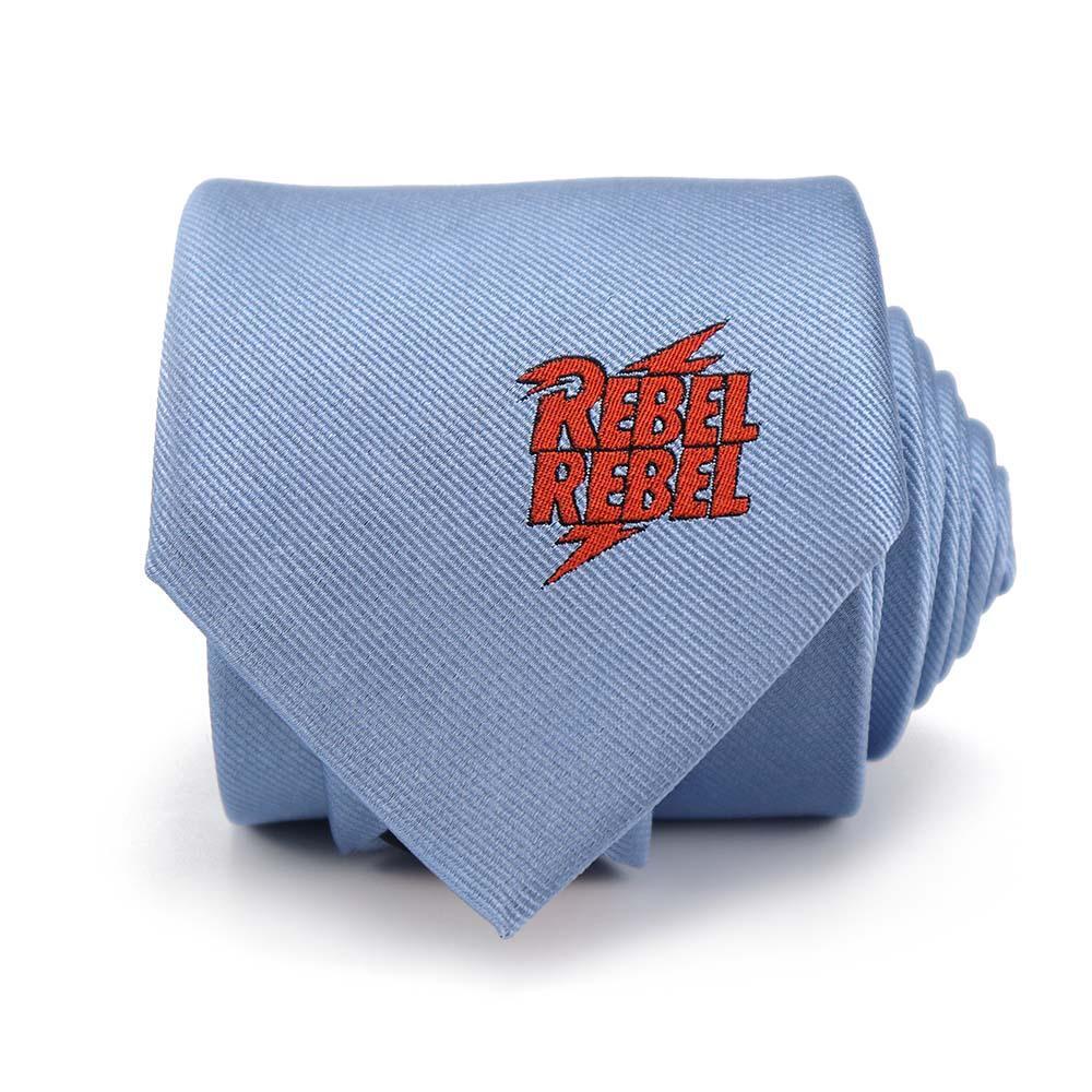 David Bowie Light Blue Rebel Rebel Tie