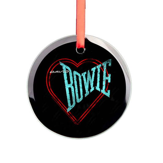 Love Bowie Outline Glass Ornament