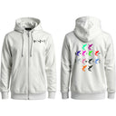 Never Let Me Down Crossed Colors Zip Hoodie