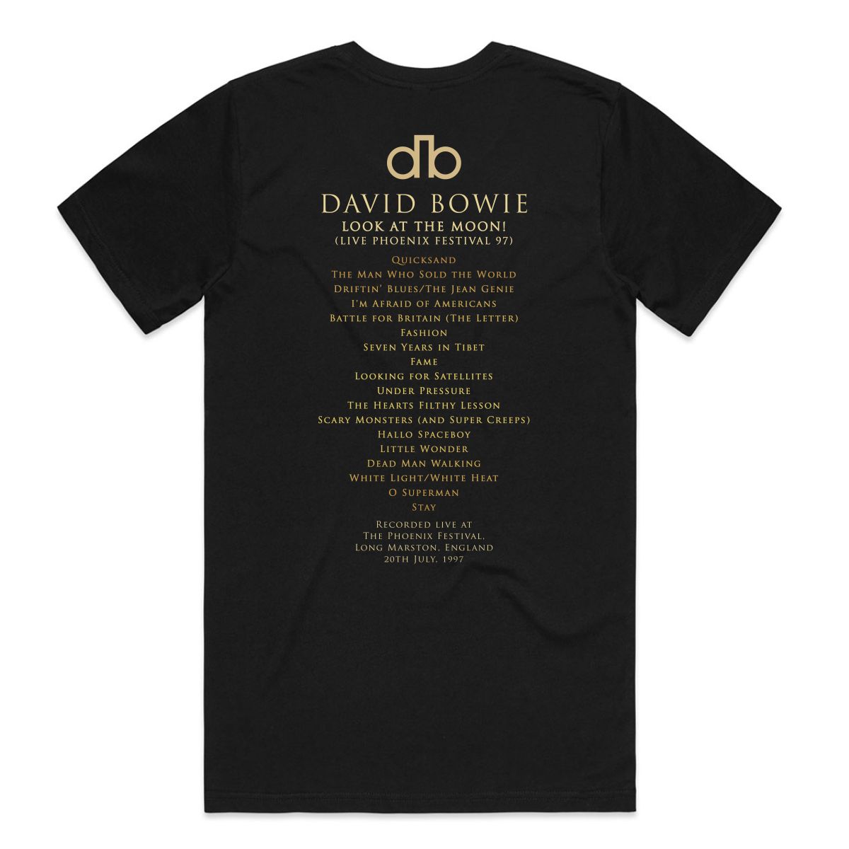 David Bowie Phoenix Festival '97 Black T-shirt