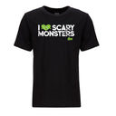 A black youth tee with the text 'Scary Monsters' printed on the front.