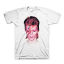 David Bowie Aladdin Sane lightning bolt T-shirt on white tee