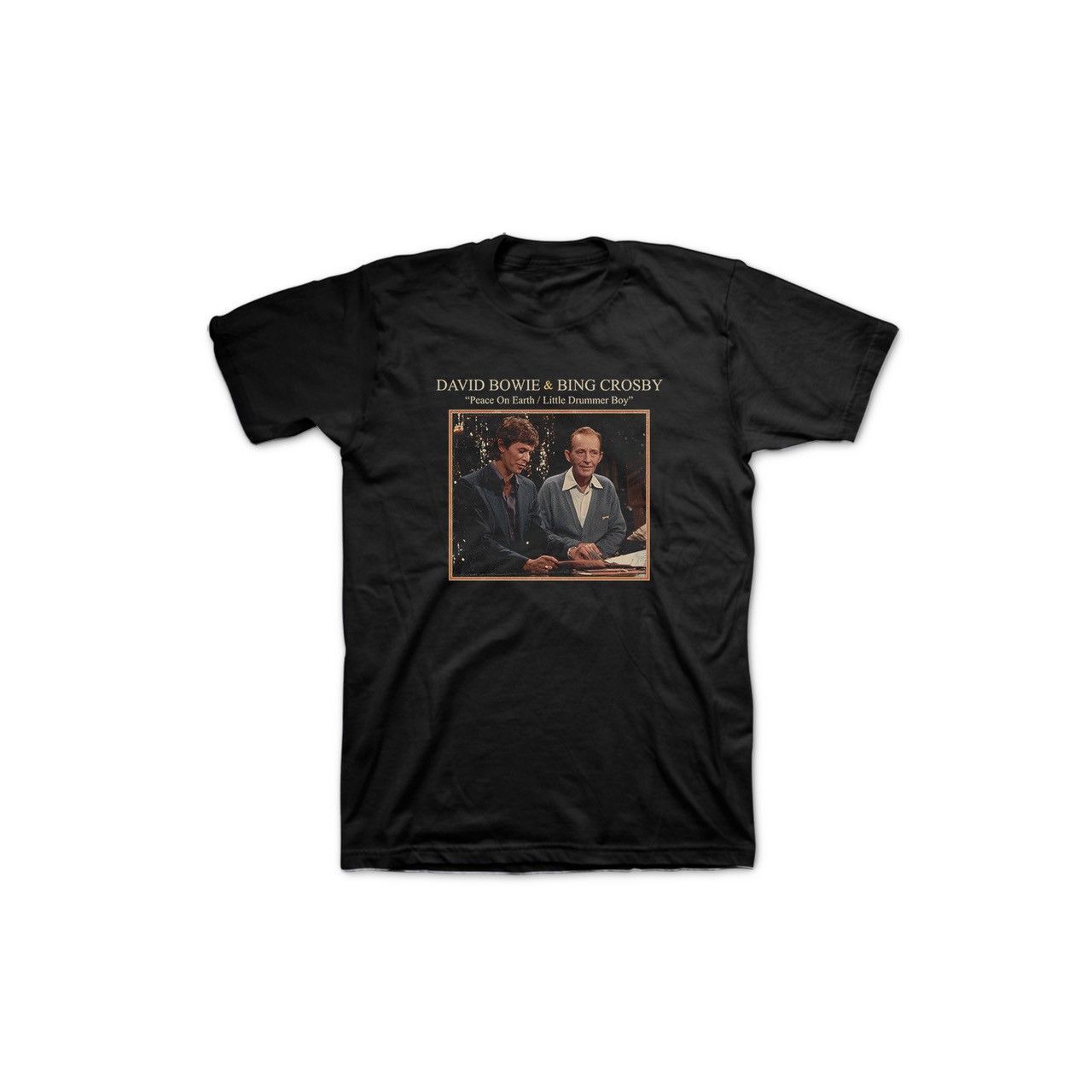 David Bowie & Bing Crosby "Peace On Earth" Black T-shirt